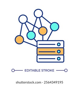 Non parametric statistical analysis RGB color icon. Data servers network analysis. Modern computing technology. Isolated vector illustration. Simple filled line drawing. Editable stroke