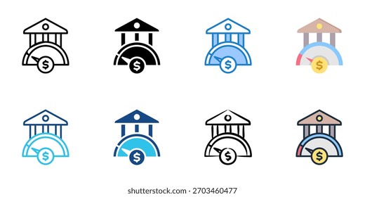 Conjunto de iconos de préstamos en mora colección de estilos múltiples 
