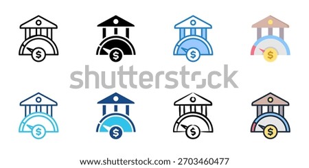 Non performing loan icon set multiple style collection 
