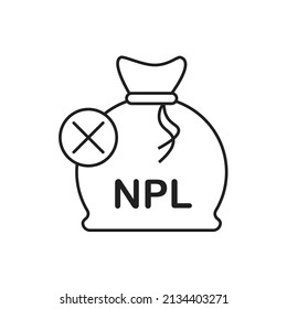 Non performing loans, NPL icon design vector illustration