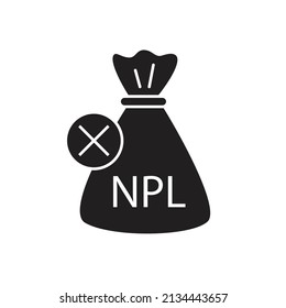 Non performing loans, NPL icon design vector illustration