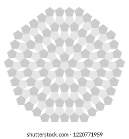 Non periodic pentagonal tiling, abstract geometric background