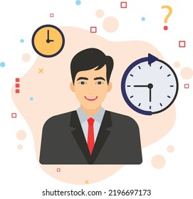 Non Permanent Staff Member, Visiting Faculty Vector Color Icon Design, Part Time Employee Concept, Hrm Symbol, Gig Based Resource Sign, HR Business Character Stock Illustration