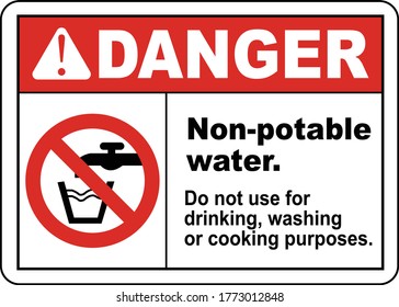 Non Potable Water Do Not Use Sign