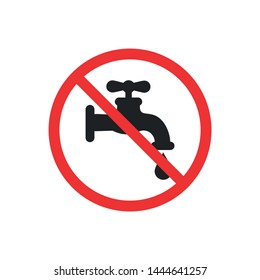 Non potable water icon des... isolated illustration