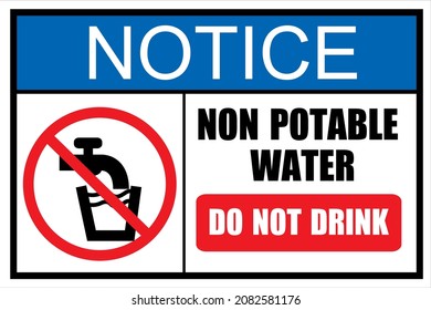 Non Potable Water  Notice Sign 