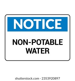 Non potable water sign. Drinkable faucet forbidden unsafe water symbol