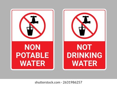 Non Potable Water Sign and Not Drinking Water Sign