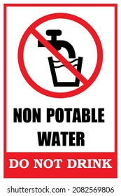 Non Potable Water Sign Vector Design 