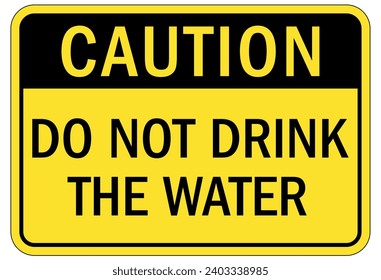 Non potable water warning sign and labels