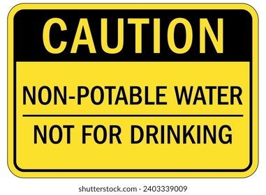 Warnschild und Etiketten für nicht abnehmbares Wasser