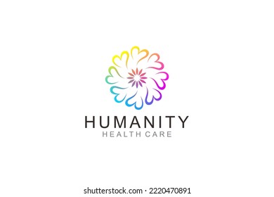 Non Profit Company Logo Design Rounded Love Shape Icon Symbol Human People Illustration