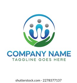 Non Profit logo with hand caring people