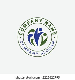 non profit logo with people icon circular badge