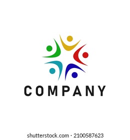 Non Profit Organization People Connection Symbol Logo Design