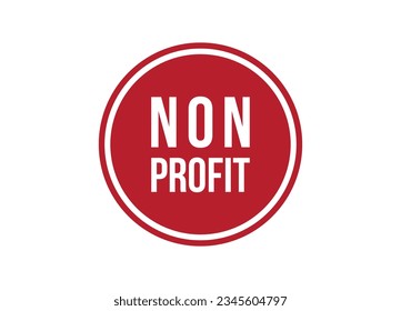 non profit red vector banner illustration isolated on white background