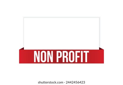 Non Profit Red Vektor Banner Illustration isoliert auf weißem Hintergrund