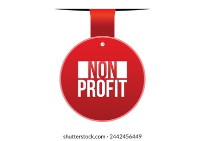 non profit red vector banner illustration isolated on white background