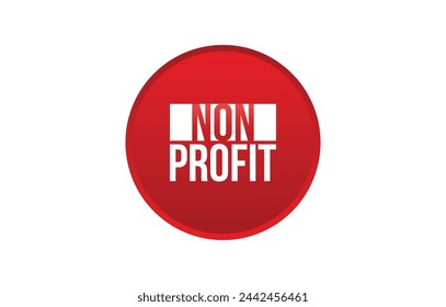 non profit red vector banner illustration isolated on white background