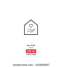 Non profit vector icon, with line style illustration of business type, isolated on white background. EPS10 - Vector