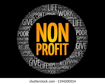 Non Profit word cloud collage, social concept background