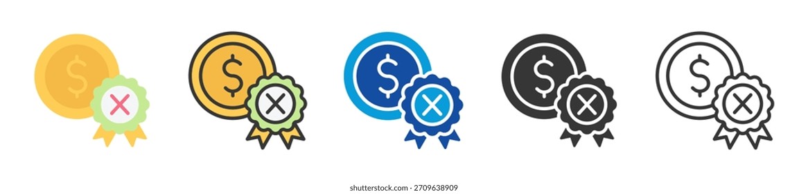 non qualified expense icon set multi style various collection