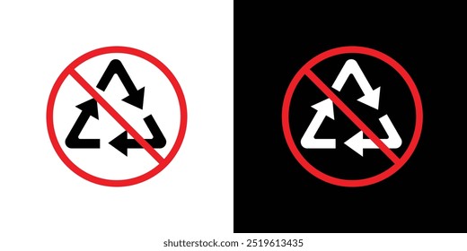 Nicht recycelbares Symbol, lineares Logo einzeln