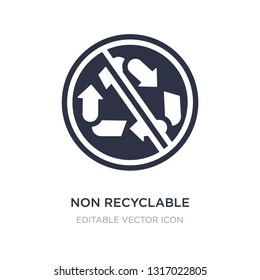 non recyclable icon on white background. Simple element illustration from Shapes concept. non recyclable icon symbol design.