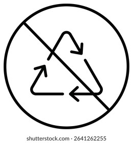 Non Recyclable icon simple flat icon vector symbol