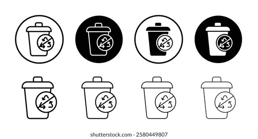 Non Recyclable icon Vector logo outline