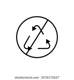 Non Recyclable icon vector outline logo sign