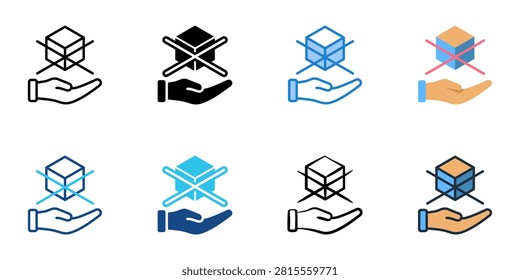 Non representational icons set multiple style collection. Editable stroke 
