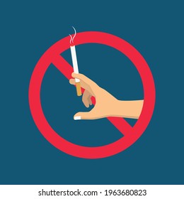 non smoking area flat design cartoon vector illustration