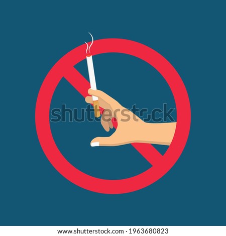 non smoking area flat design cartoon vector illustration