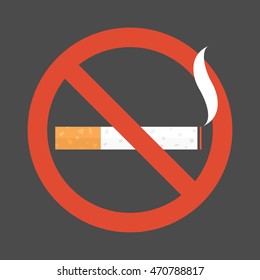 Non Smoking Area Sign Symbol, Flat Design