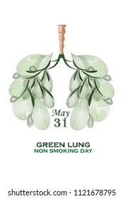Non smoking day with lung lines graphic. 