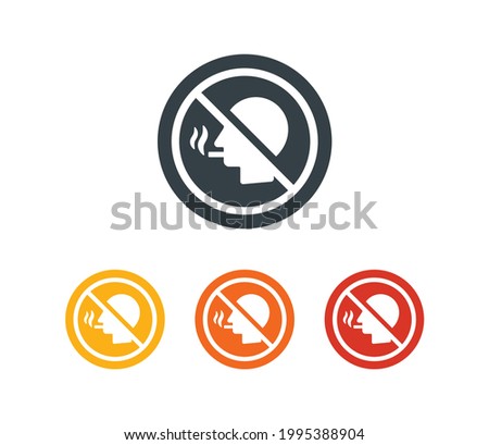 Non smoking sign icon vector illustration. Head with cigarette symbol.