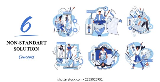 Non standart solution solving problem metaphor, answer to question or creativity idea innovation help business success. Alternative decision or business strategy plan, fallback option business choice