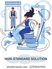 Non standart solution solving problem metaphor, answer to question or creativity idea innovation help business success. Alternative decision or business strategy plan, fallback option business choice