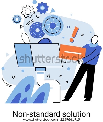 Non standart solution solving problem metaphor, answer to question or creativity idea innovation help business success. Alternative decision or business strategy plan, fallback option business choice