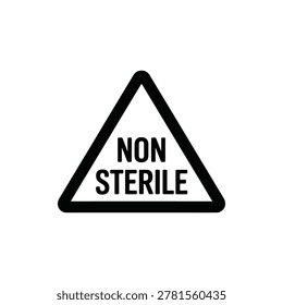 non sterile warning sign icon black on white