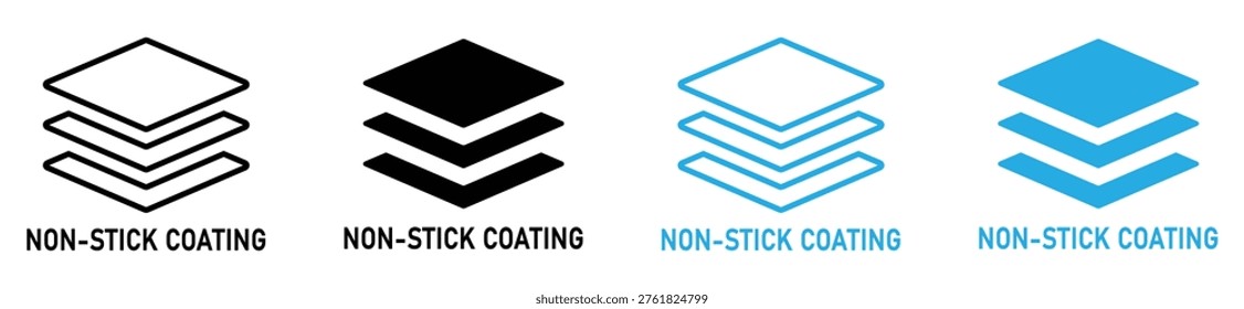 Non Stick Coating Icon with Pan Surface Protection and Easy Clean Cookware Concept