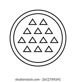 non stick coating label product caution line icon vector. non stick coating label product caution sign. isolated contour symbol black illustration