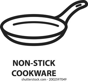 Non stick frying pan icon, vector