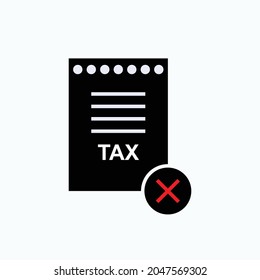 Non Tax Sign. Free Taxes Symbol, Non-payment of Tax  - Vector.