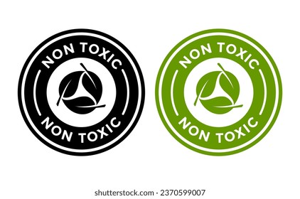 Non toxic badge vector template. This design use leaves symbol. Suitable for industrial.