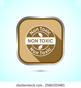 Non toxic icon design illustration. No harmful chemical sign. Gold shadow button design