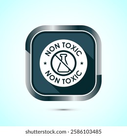 Non toxic icon design illustration. No harmful chemical sign. Gray shadow button design