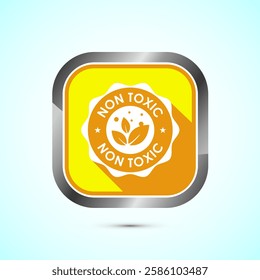 Non toxic icon design illustration. No harmful chemical sign. Yellow shadow button design