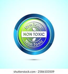 Non toxic icon design illustration. No harmful chemical sign. Glossy round button design